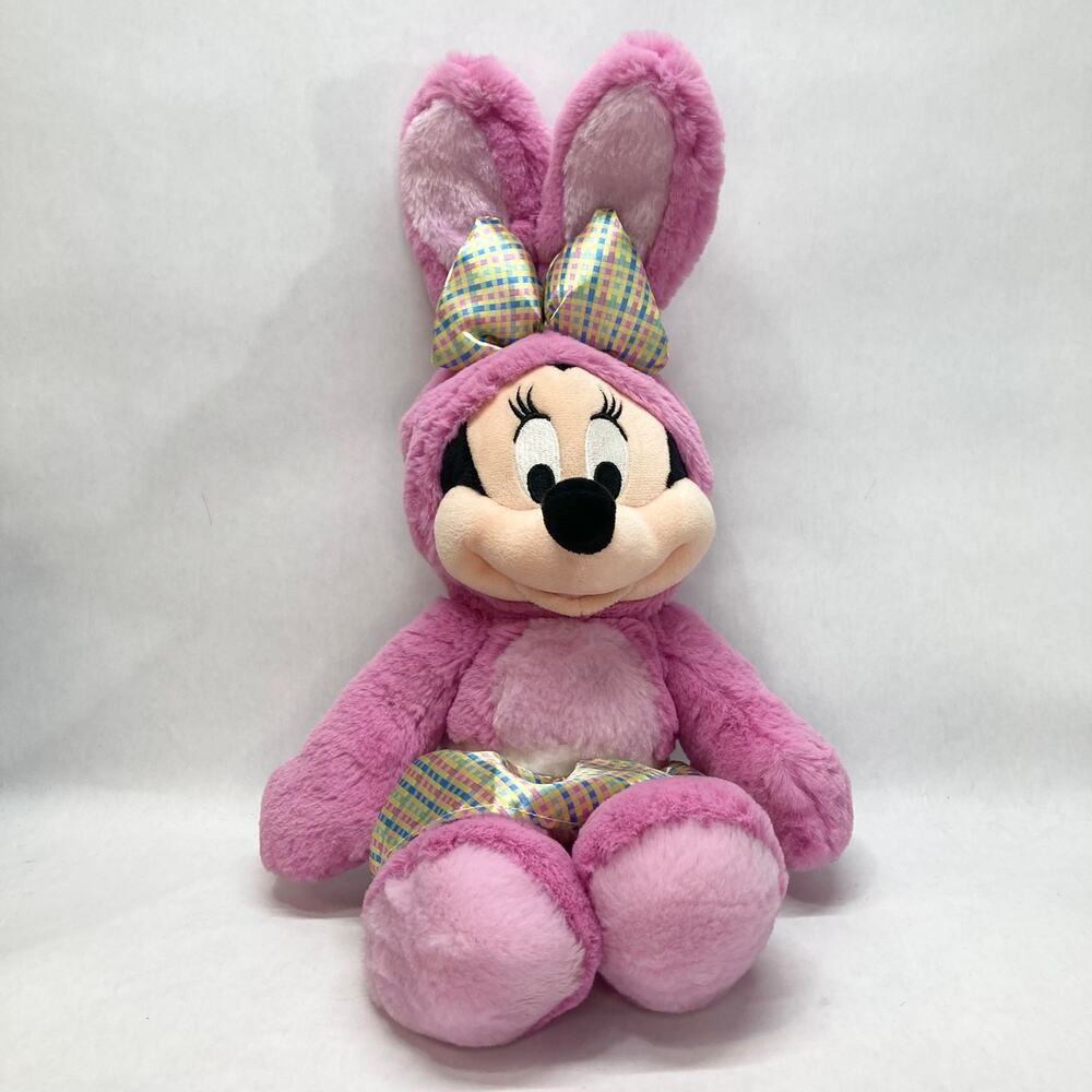 Disney Store Minnie Mouse Pink Easter Bunny Rabbit 17" Plush Stuffed Animal Toy